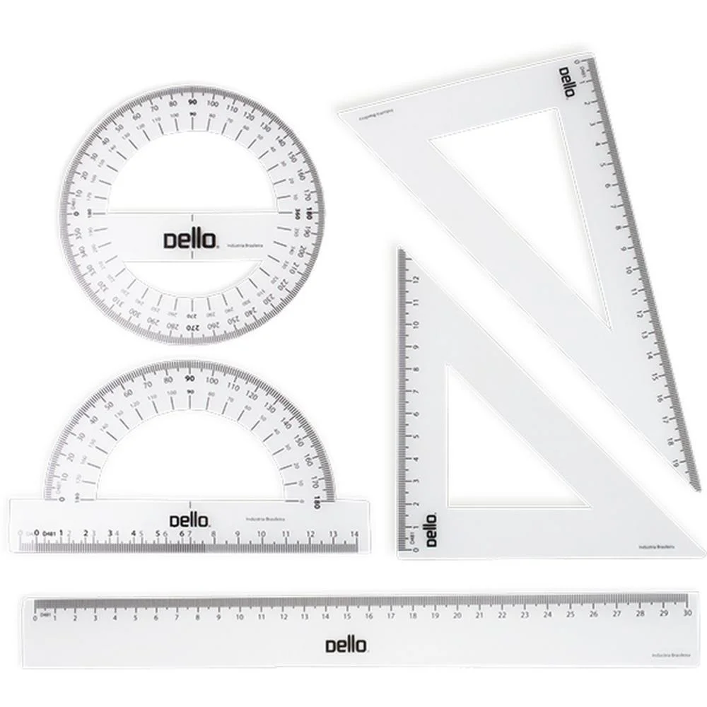 Conjunto Para Desenho 1 E 2 Grau C/05 Pecas Flexivel Dello (Blister) - imagem 2