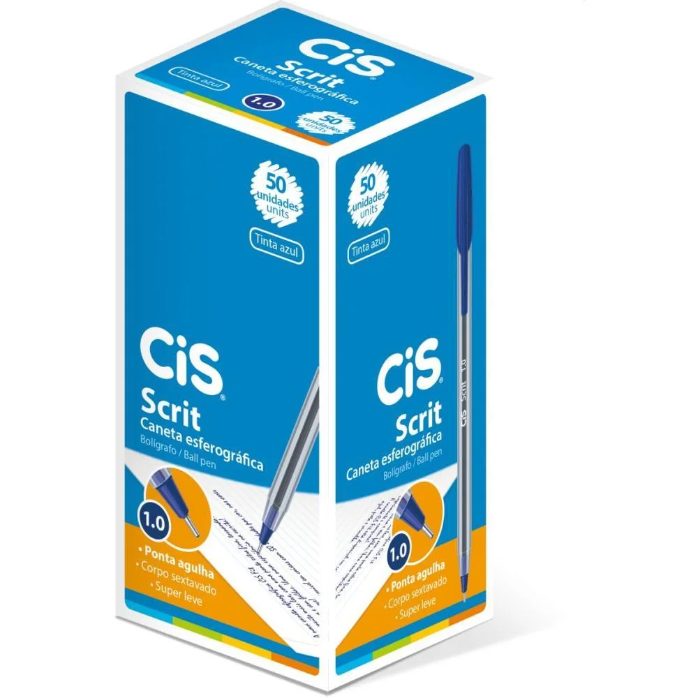 Caneta Esferografica Cis Scrit Azul 1.0Mm Sertic (Cx.c/50) - imagem 2