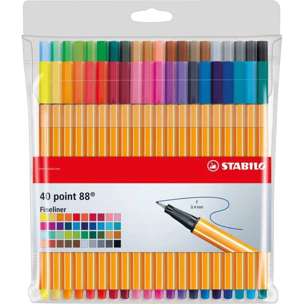 Caneta Stabilo 8840-1 Point Estojo C/40 Cores Sertic (Estojo) - imagem 3