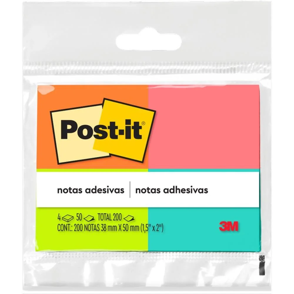 Bloco De Recado Post-It 653 Tropical 38X50Mm 50Fl. 3M (Pct.c/04) - imagem 3