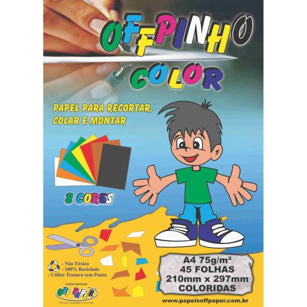 Bloco Para Educacao Artistica Offpinho Color A4 75G 45Fls. Off Paper (Pacote) - imagem 2