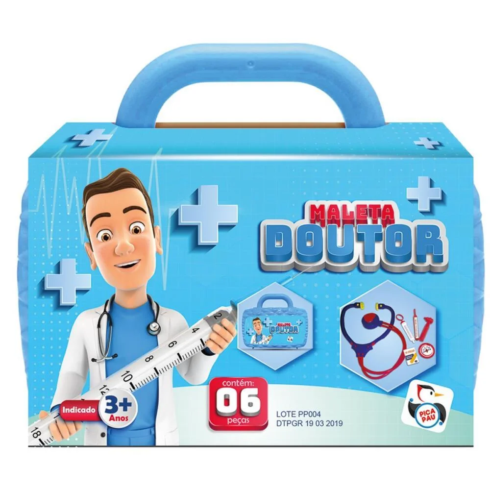 Brincando De Profissoes Maleta Doutor Azul Pica Pau (Unidade) - imagem 5