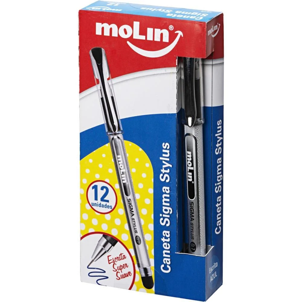 Caneta Esferografica Sigma Stylus 0.7Mm Azul Molin (Cx.c/12) - imagem 3
