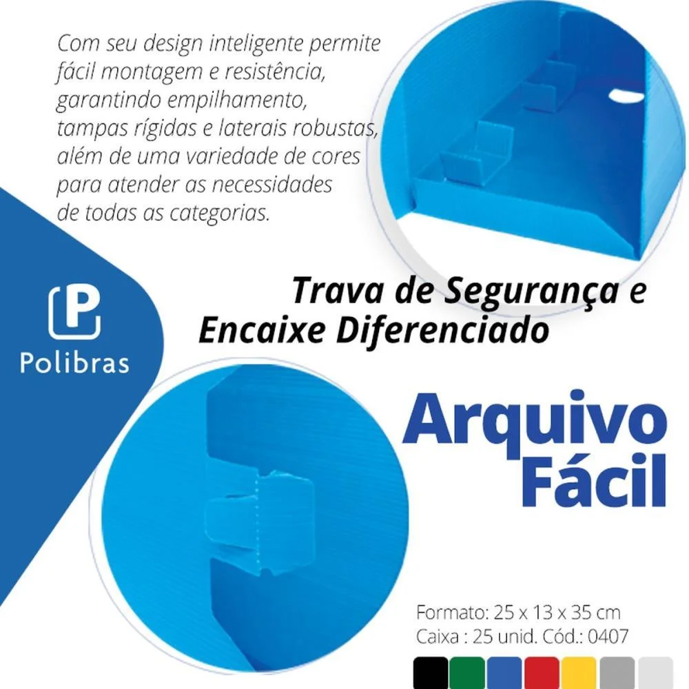 Arquivo Morto Polipropileno Facil Novaonda Branco Polibras (Pct.c/10) - imagem 7