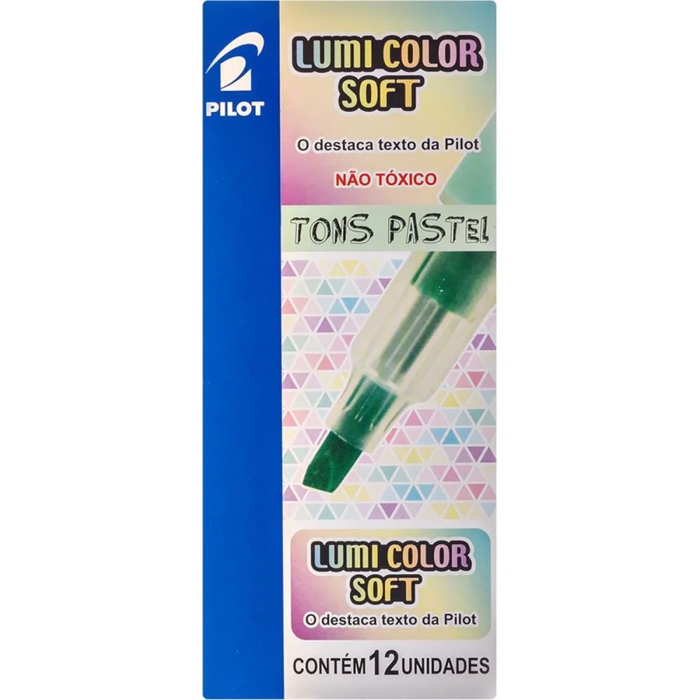 Caneta Marca Texto Lumicolor Soft Verde Pastel Pilot (Cx.c/12) - imagem 5