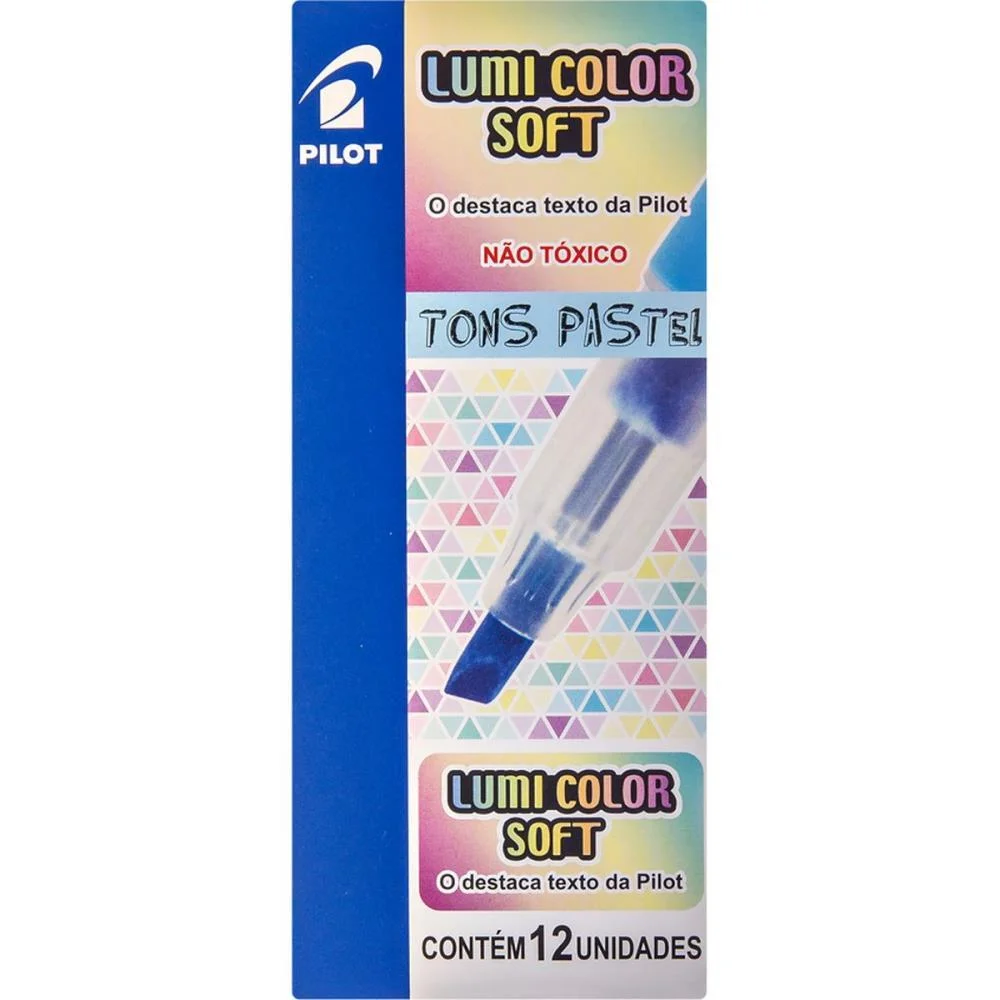 Caneta Marca Texto Lumicolor Soft Azul Pastel Pilot (Cx.c/12) - imagem 5