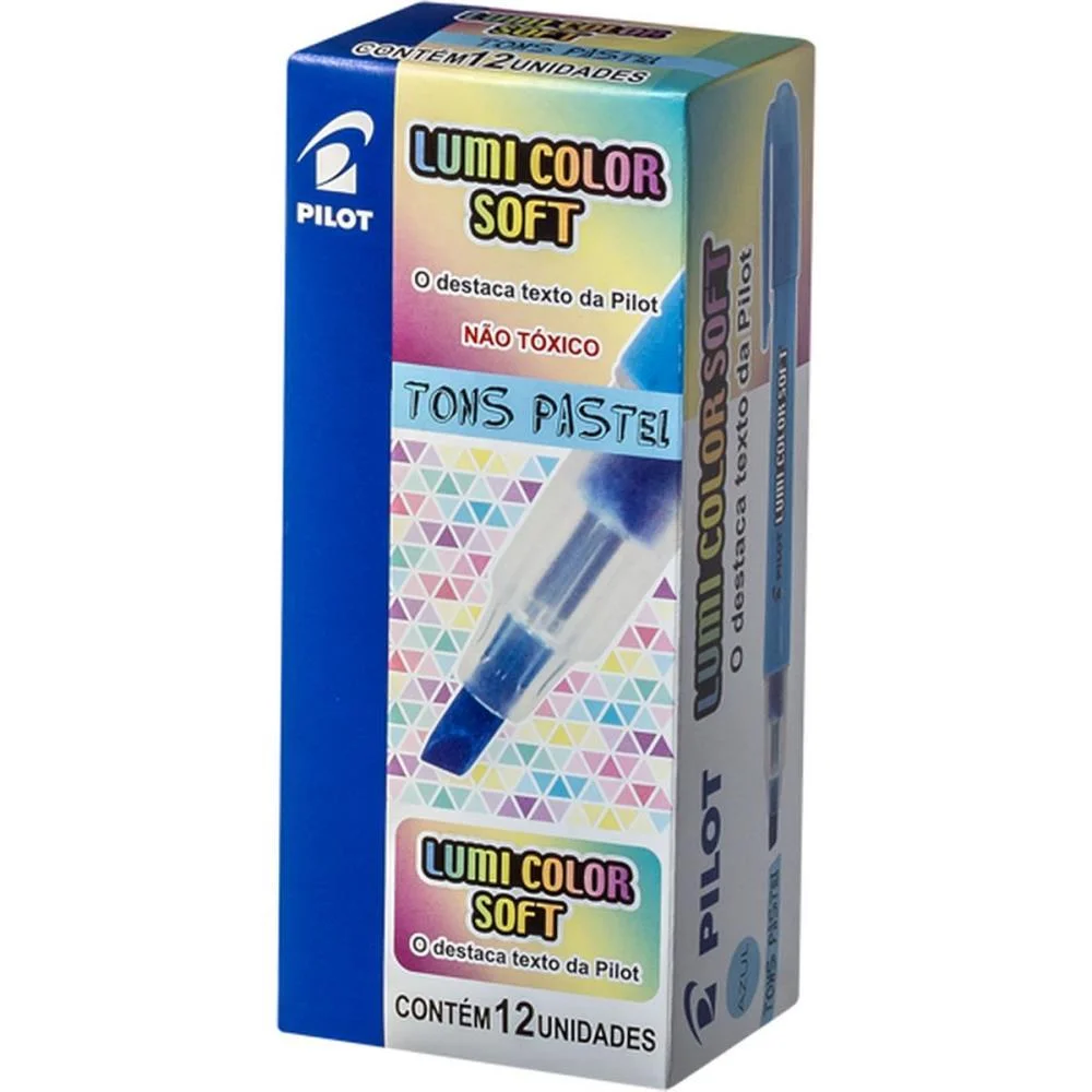 Caneta Marca Texto Lumicolor Soft Azul Pastel Pilot (Cx.c/12) - imagem 6