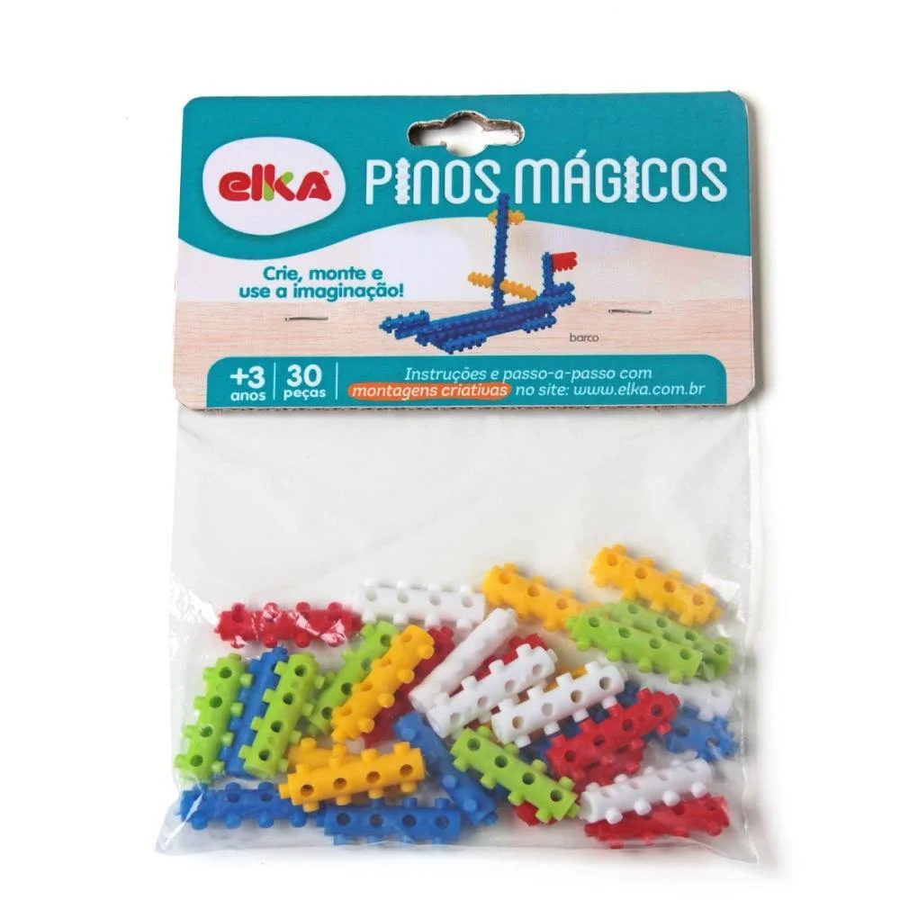 Brinquedo Para Montar Pinos Magicos 30 Pecas Elka (Unidade) - imagem 2