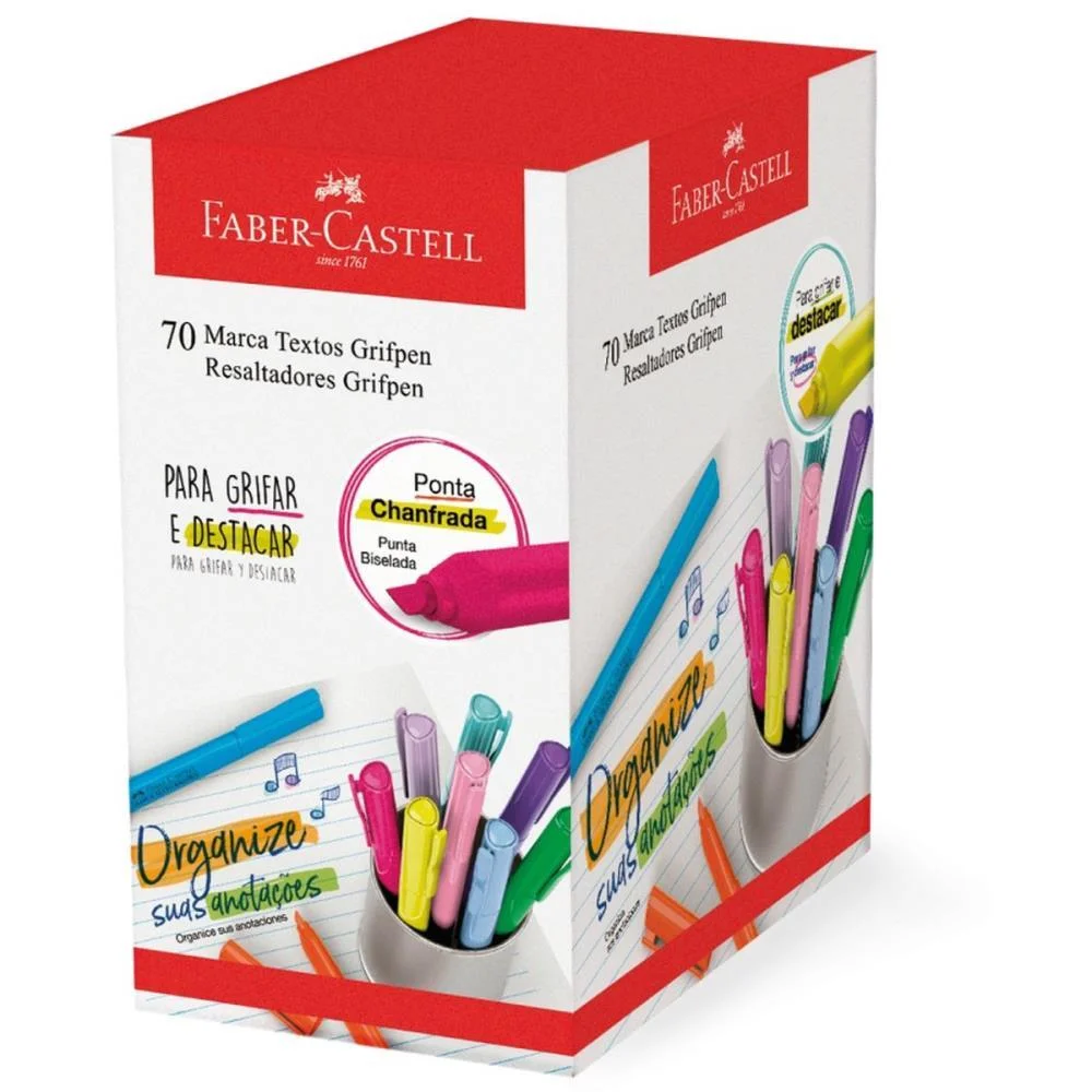 Caneta Marca Texto Grifpen Cores Neon/Pastel (S) Faber-Castell (Dp.c/70) - imagem 4