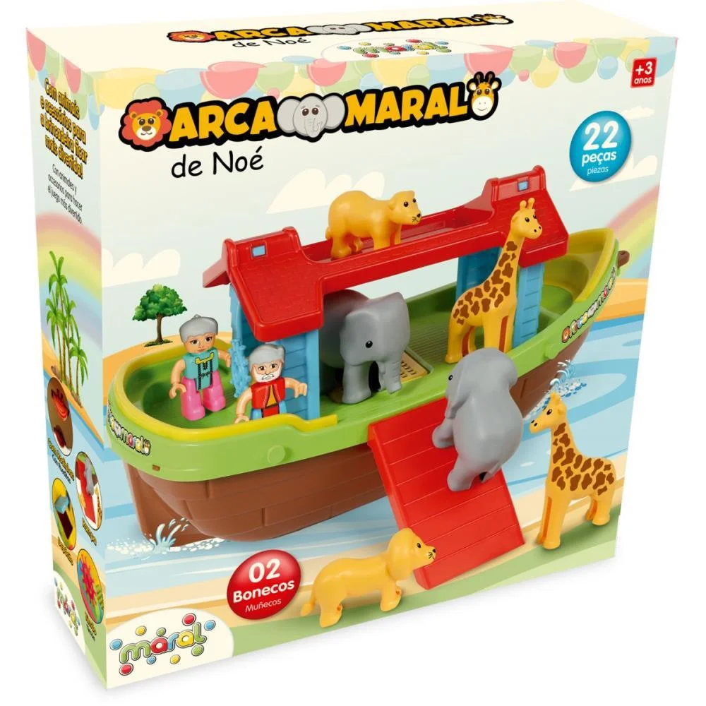 Brinquedo Educativo Barco Arca De Noe C/Bonecos Maral (Unidade) - imagem 3