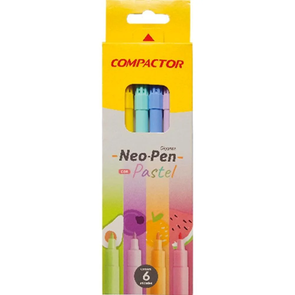 Caneta Hidrografica Neo-Pen Gigante 06 Cores Paste Compactor (Pct.c/05) - imagem 2