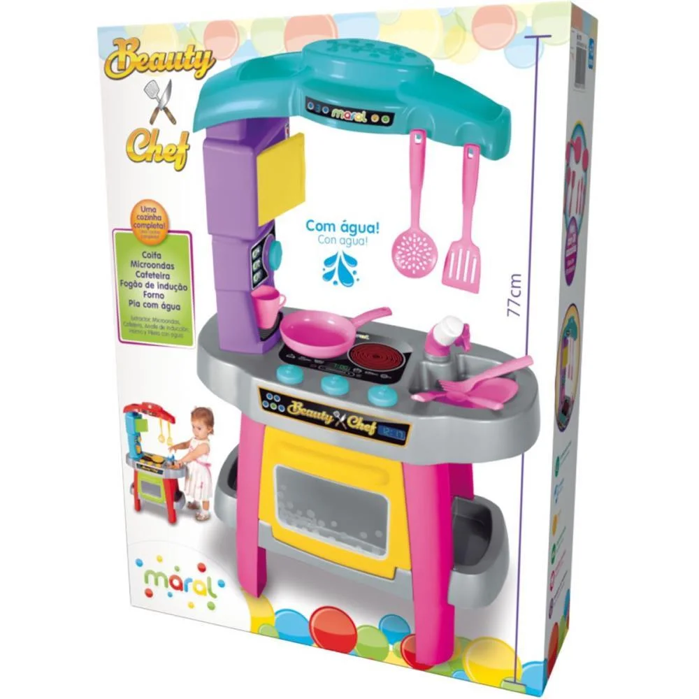 Brincando De Casinha Cozinha Beauty Chef Rosa Maral (Unidade) - imagem 4