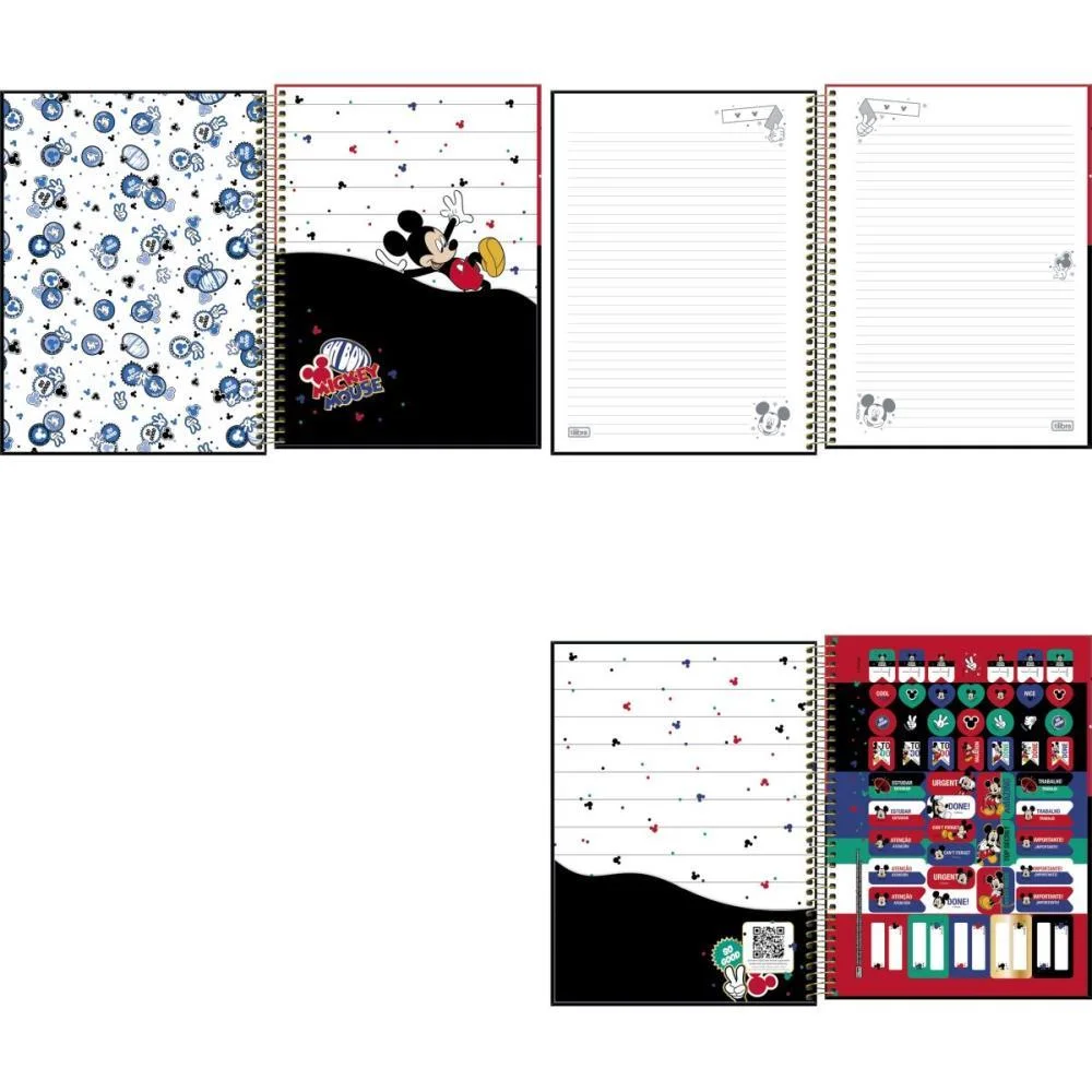 Caderno 10X1 Capa Dura Mickey 160Fls. Tilibra (Pct.c/04) - imagem 4