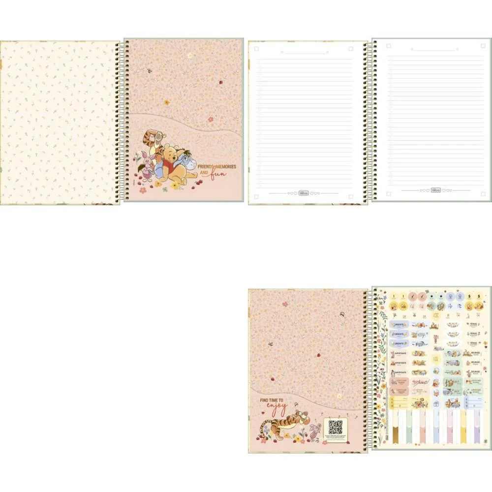 Caderno 10X1 Capa Dura Pooh Connect 160Fls. Tilibra (Pct.c/04) - imagem 4