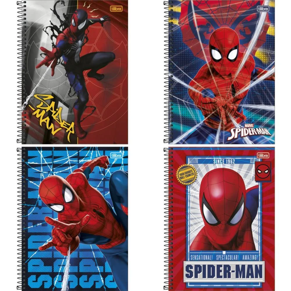 Caderno 01X1 Capa Dura Spider-Man 80Fls. Tilibra (Pct.c/04) - imagem 3