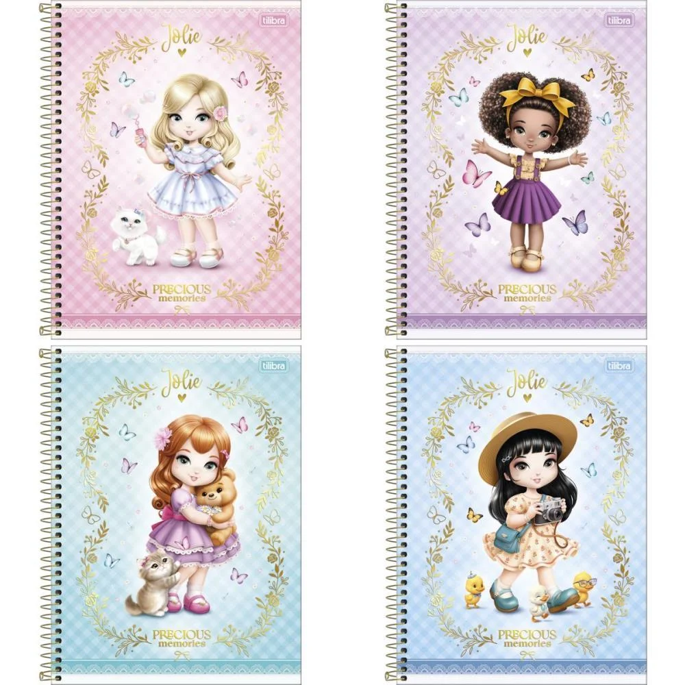 Caderno 01X1 Capa Dura Jolie 80Fls. Tilibra (Pct.c/04) - imagem 4