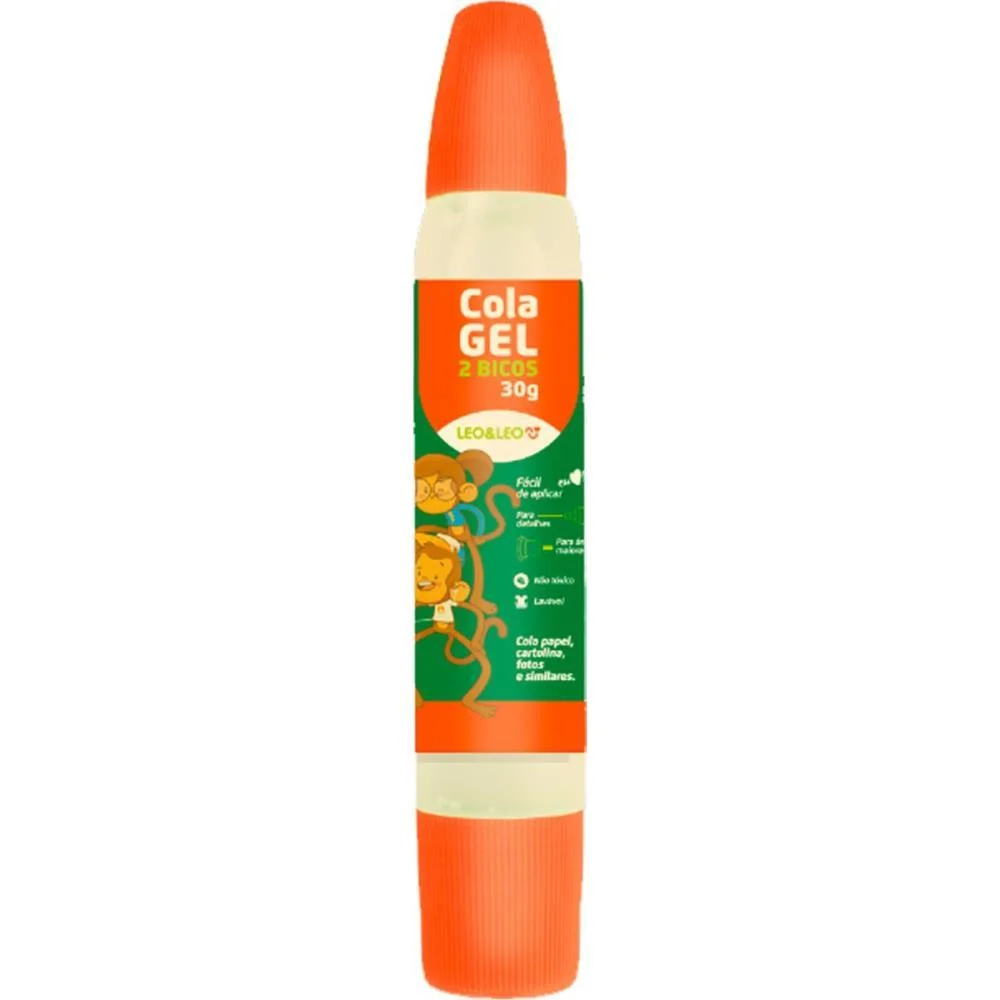 Cola Escolar Gel 2 Bicos 30G. Leonora (Cx.c/24) - imagem 3