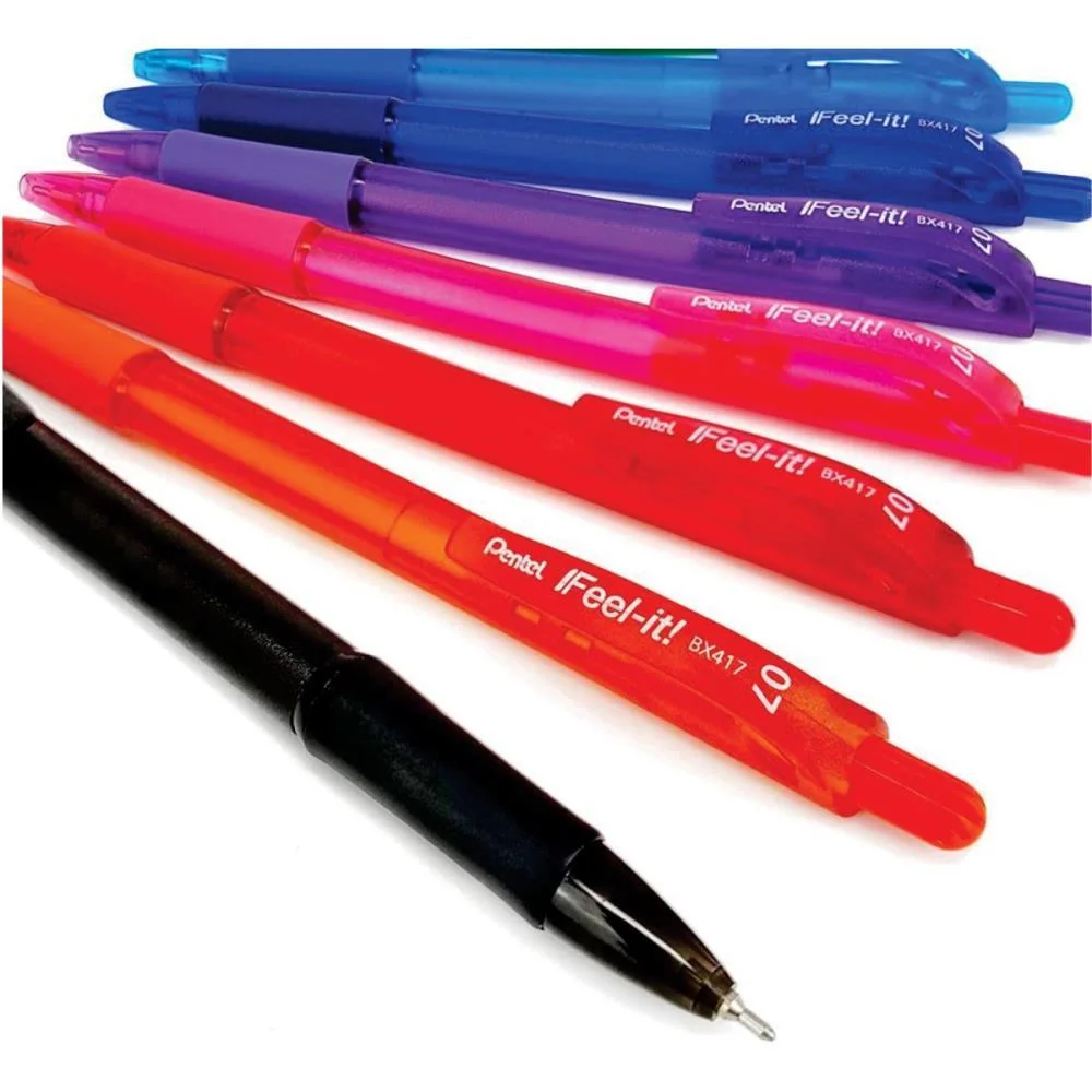 Caneta Esferografica Feel It 0,7Mm Preta Pentel (Cx.c/12) - imagem 5