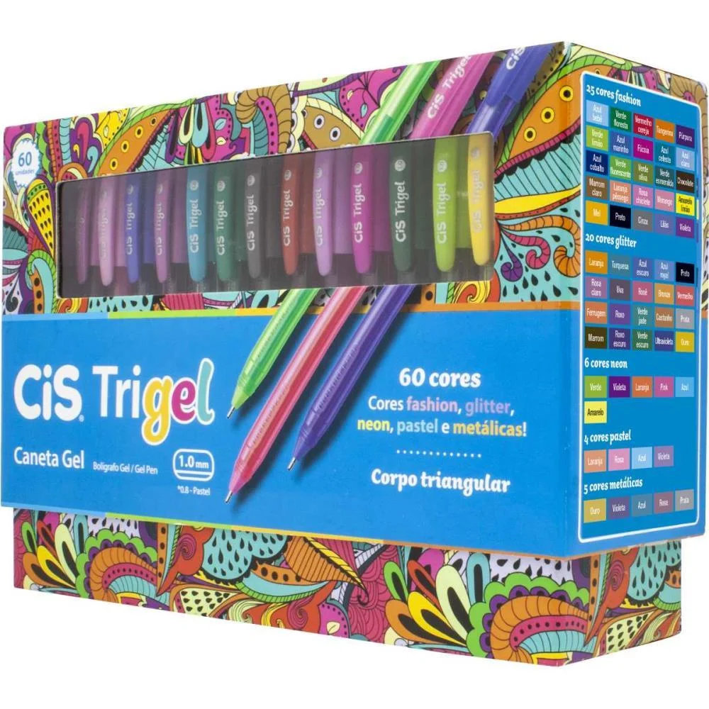 Caneta Gel Cis Trigel 60 Cores Sertic (Dp.c/60) - imagem 3