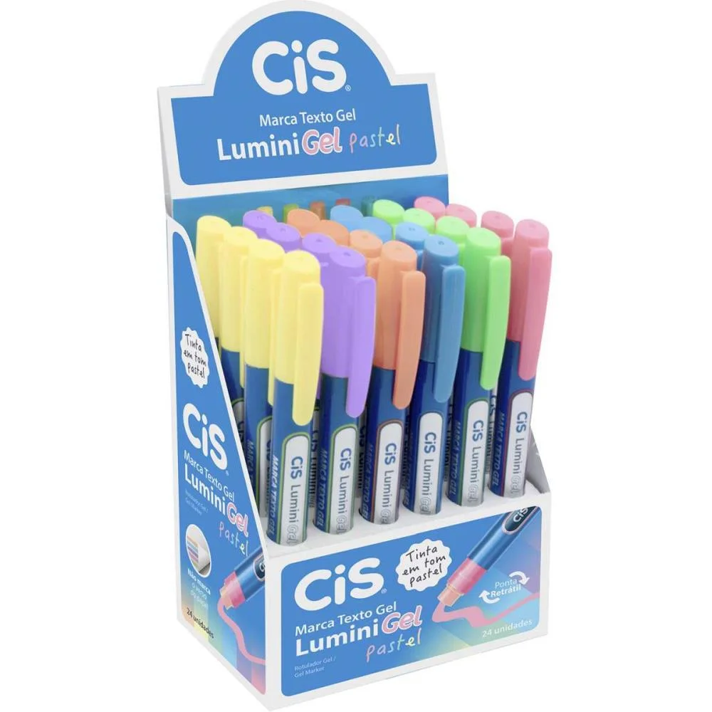 Caneta Marca Texto Gel Cis Lumini Pastel 6 Cores Sertic (Dp.c/24) - imagem 3