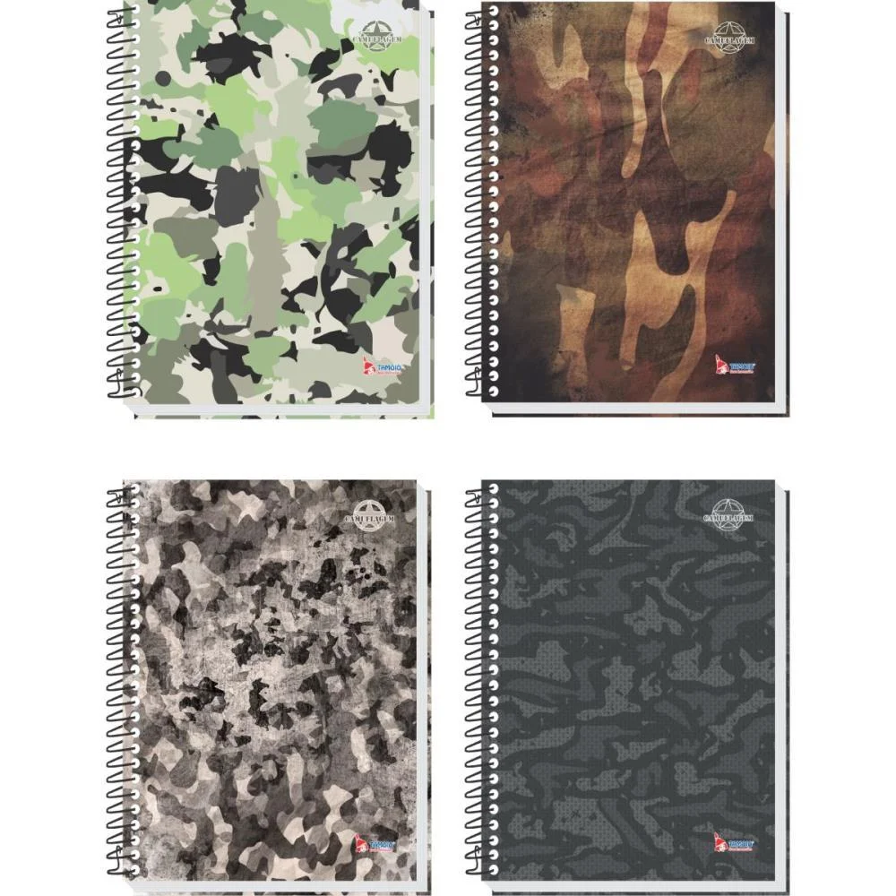 Caderno 10X1 Capa Dura Camuflagem 160 Folhas Tamoio (Pct.c/04) - imagem 2