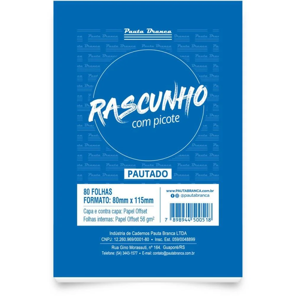 Bloco Para Rascunho C/Picote C/Pauta 80X115Mm 80F Pauta Branca (Pct.c/10) - imagem 3
