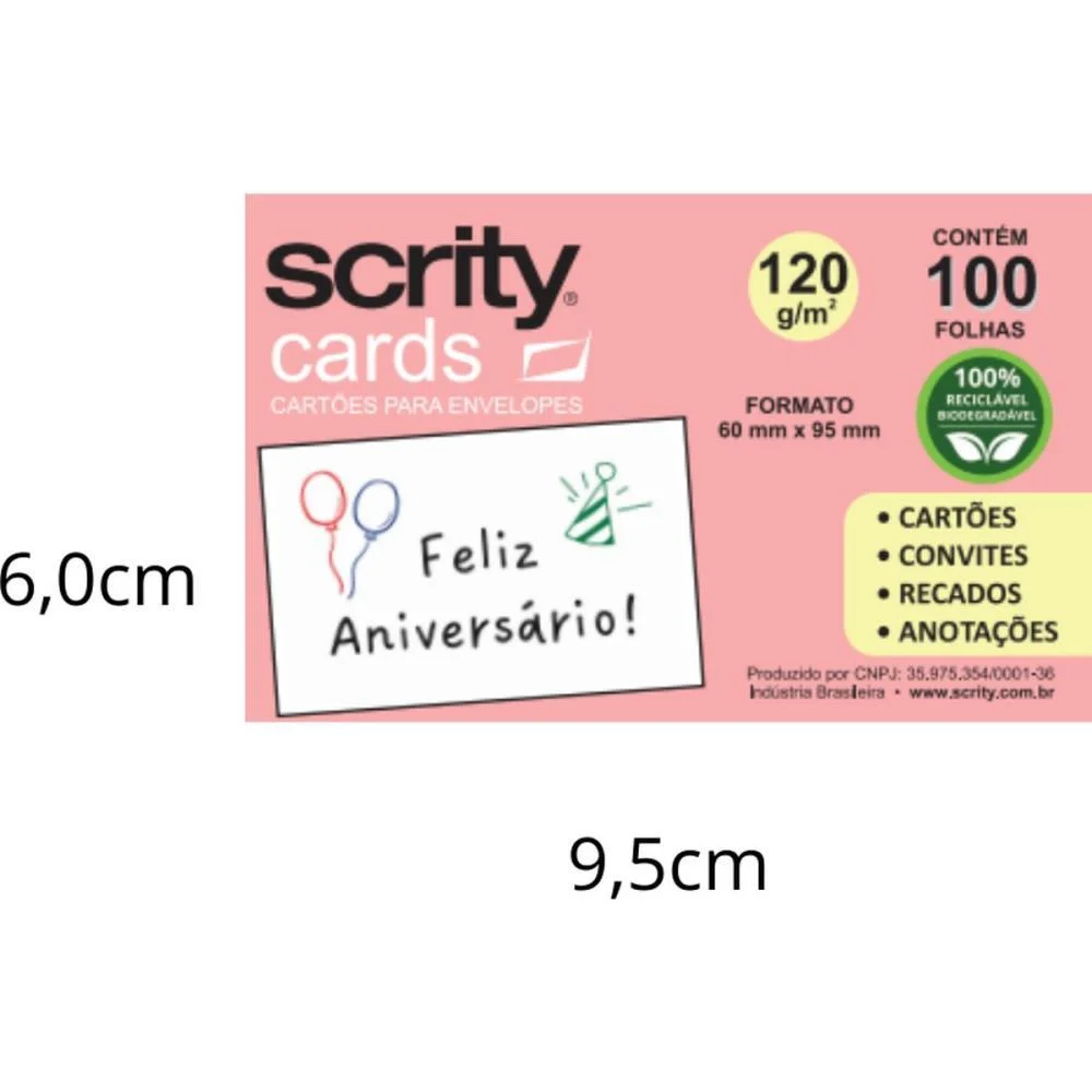 Cartao De Visita 60X90 Branco 120G. Scrity (Pct.c/100) - imagem 2