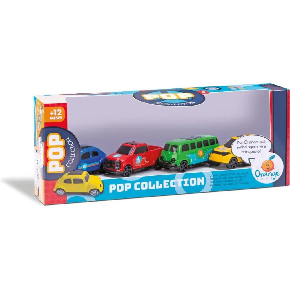 Carrinho Pop Cars Collection C/4 (S) Orange Toys (Unidade) - imagem 3
