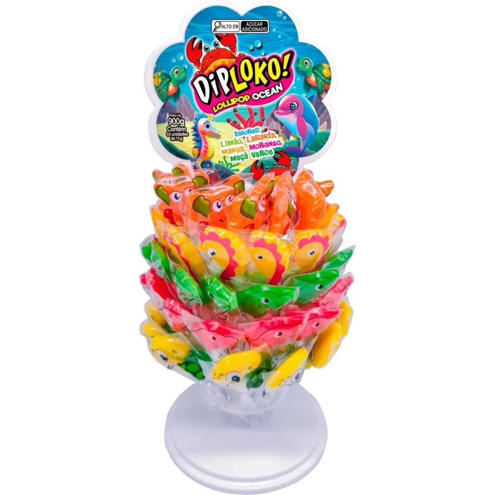 Doce Dip Loko Lollipop Oceano Danilla Foods (Dp.c/60) - imagem 3