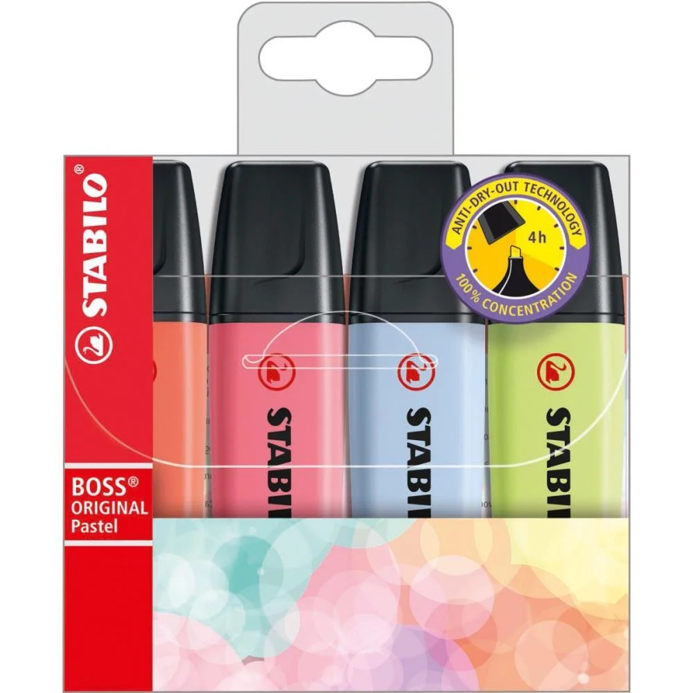 Caneta Marca Texto Stabilo Boss 70/4-3 4 Cores Sertic (Estojo) - imagem 2