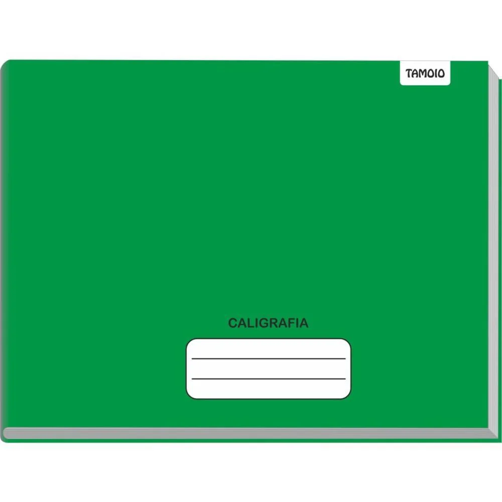 Caderno Caligrafia Capa Dura Liso 48F 1/4 Broch.horiz.verde Tamoio (Pct.c/05) - imagem 2