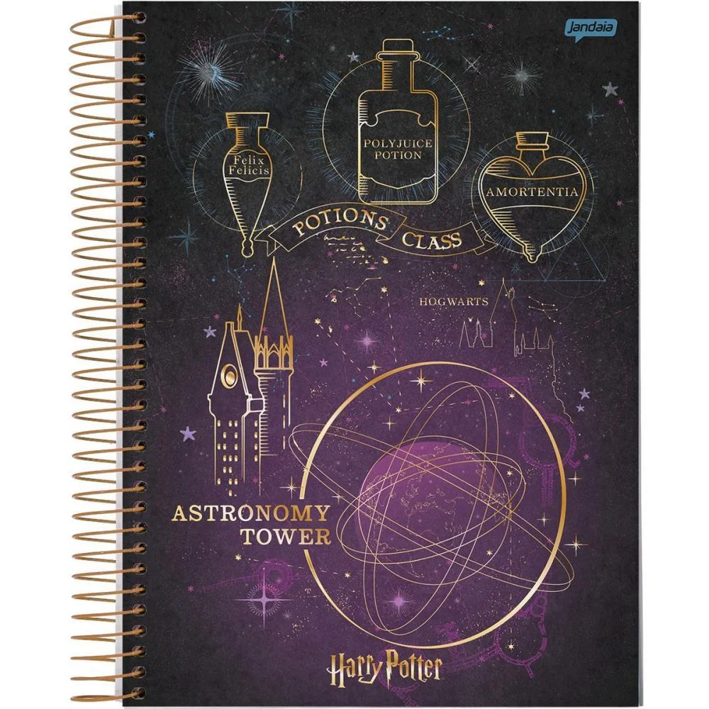 Caderno 10X1 Cp.dura Colegial Harry Potter 160Fls. I.a Jandaia (Pct.c/05) - imagem 3
