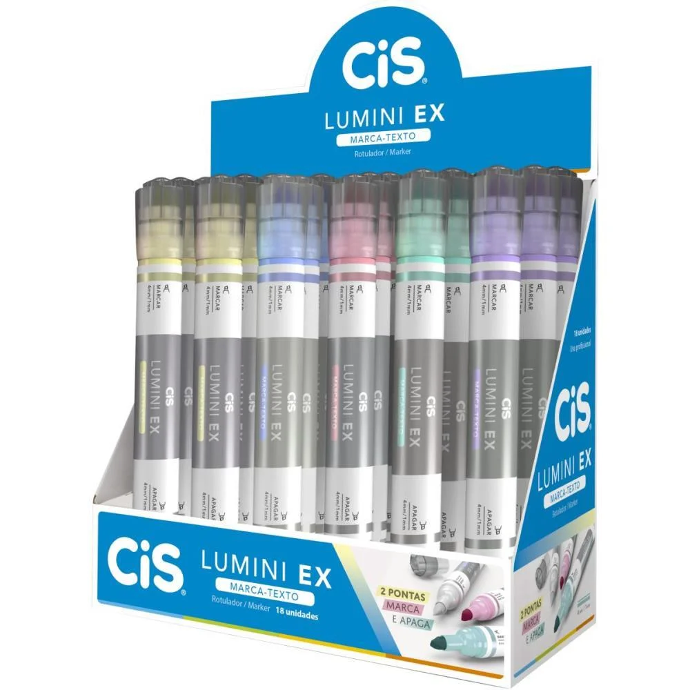 Caneta Marca Texto Cis Lumini Ex 5 Cores Sertic (Dp.c/18) - imagem 2