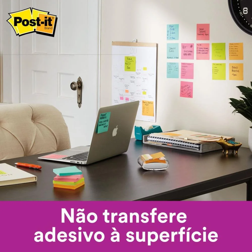 Bloco De Recado Post-It 76X76Mm Azul Eletrico 90Fls. 3M (Unidade) - imagem 6