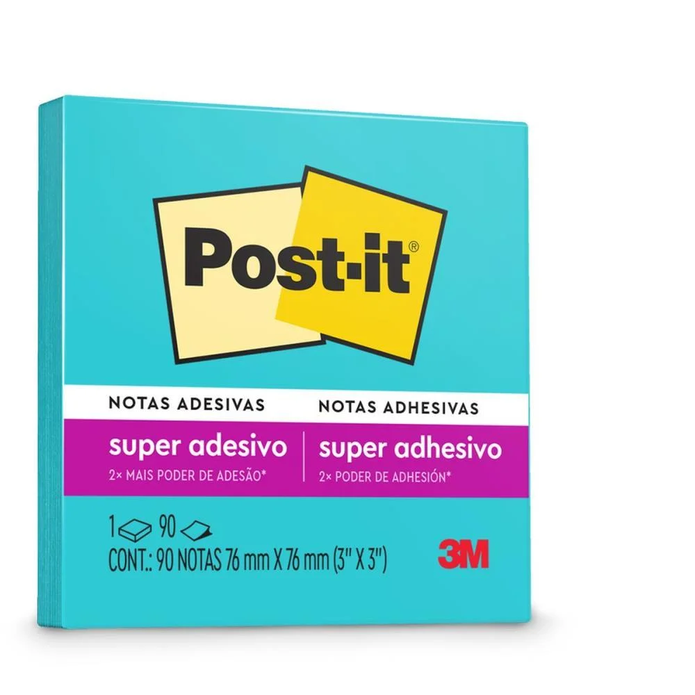 Bloco De Recado Post-It 76X76Mm Azul Eletrico 90Fls. 3M (Unidade) - imagem 7