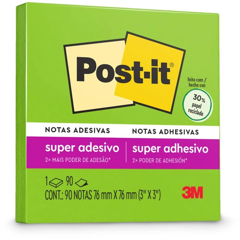 Bloco De Recado Post-It 76X76Mm Verde Limeade 90Fls. 3M (Unidade) - imagem 8