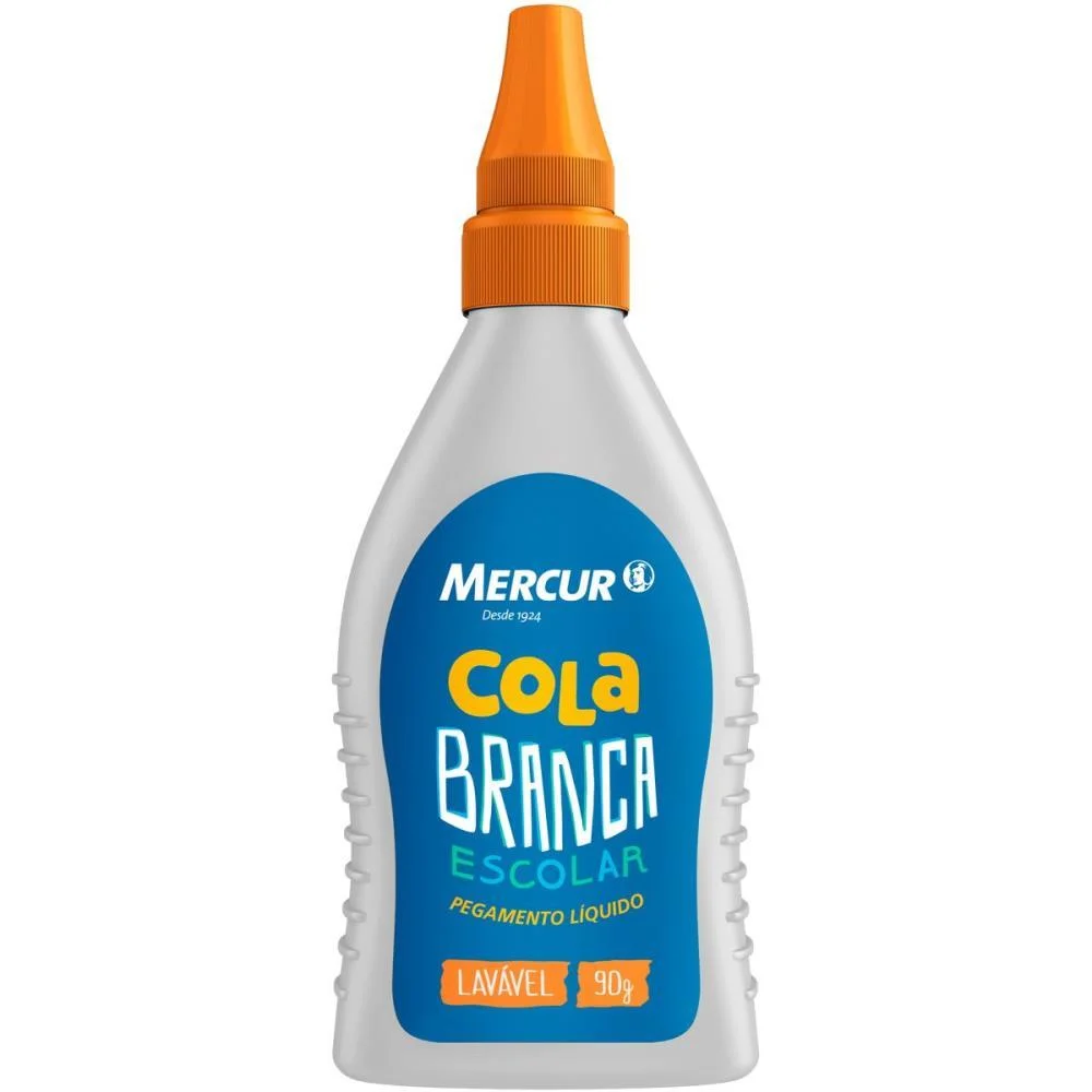 Cola Escolar 90G Branca Lavavel Blister Mercur (Cx.c/12) - imagem 4