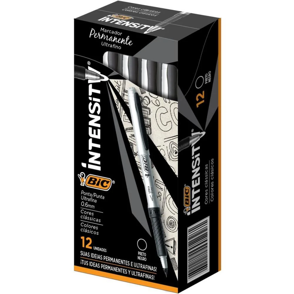 Caneta Para Cd 0.6Mm Marking Cd-Dvd Ultra Fina Pret Bic (Cx.c/12) - imagem 3
