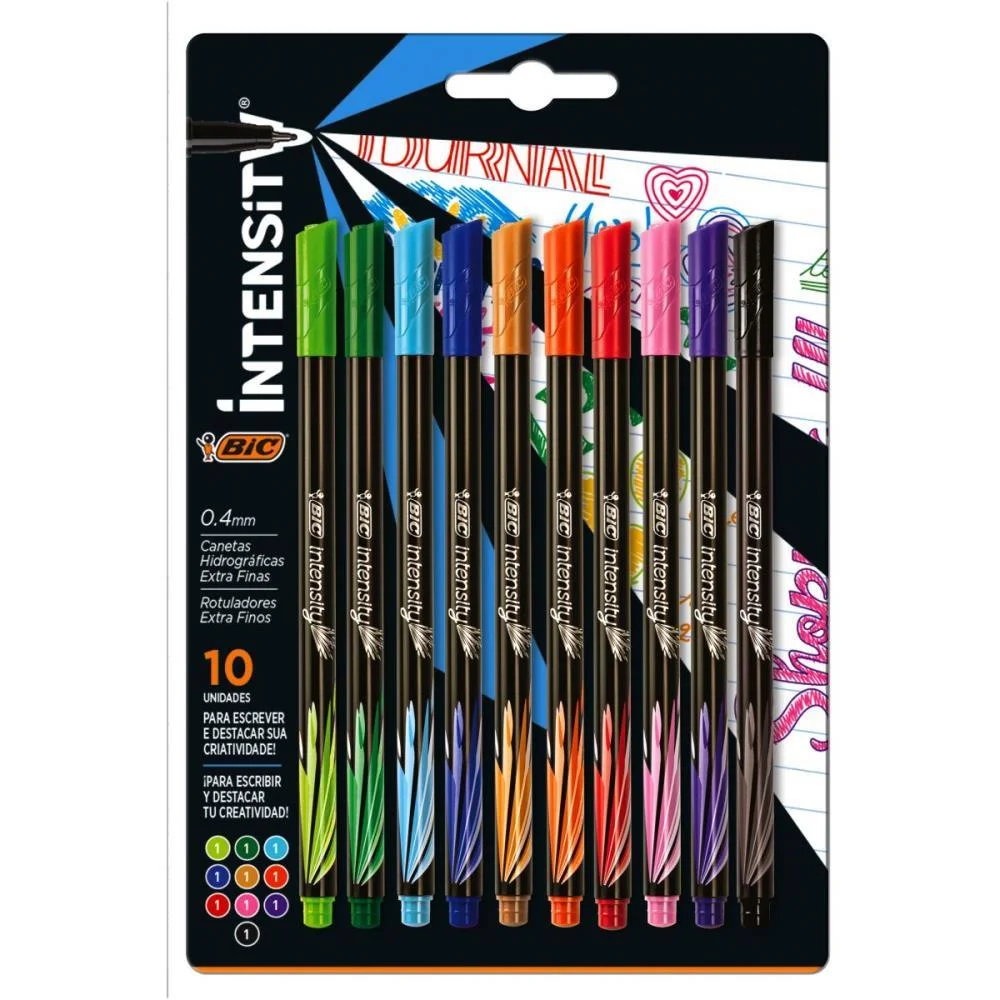 Caneta Com Ponta Porosa Intensity 0.4Mm Colors 10Cores Bic (Bl.c/10) - imagem 2
