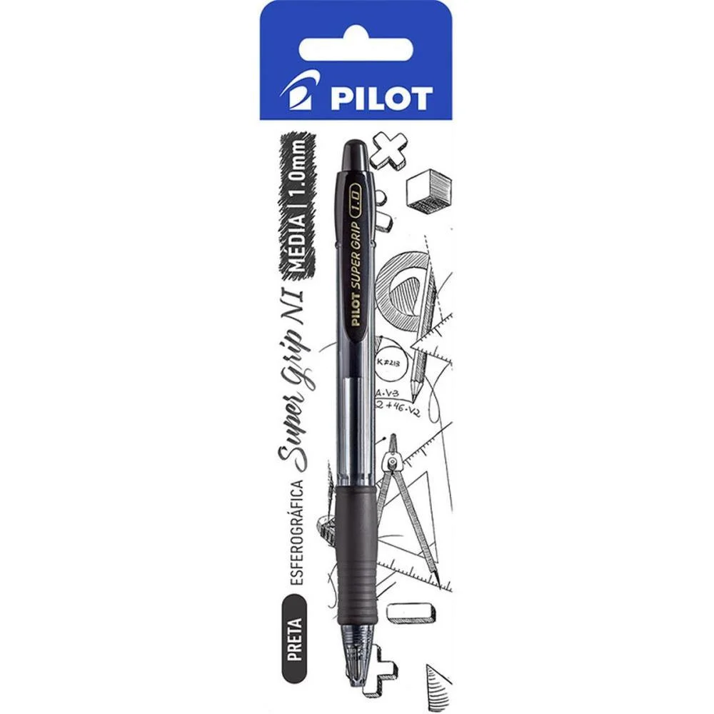 Caneta Esferografica Retratil Bpgp-Super Grip-10R 1.0 Preta Pilot (Blister) - imagem 4