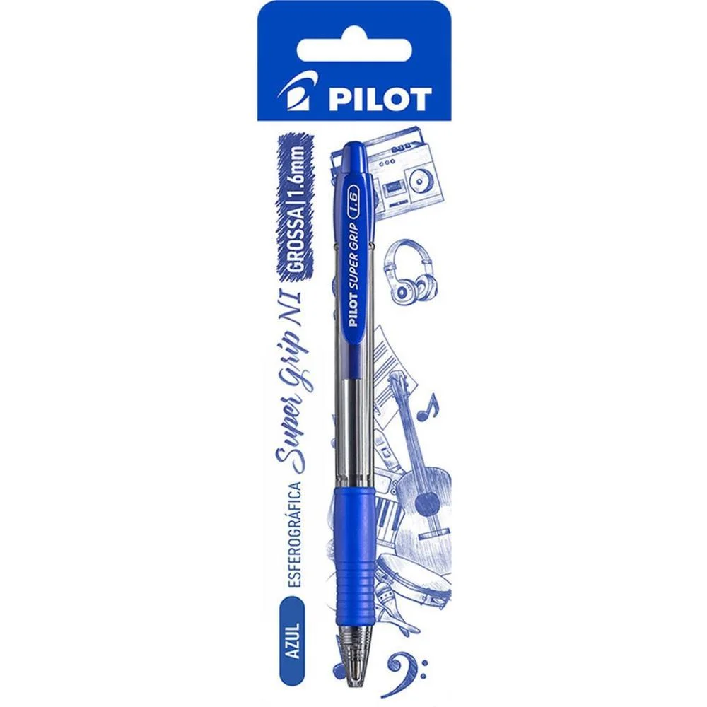 Caneta Esferografica Retratil Bpgp-Super Grip-10R 1.6 Azul Pilot (Blister) - imagem 4
