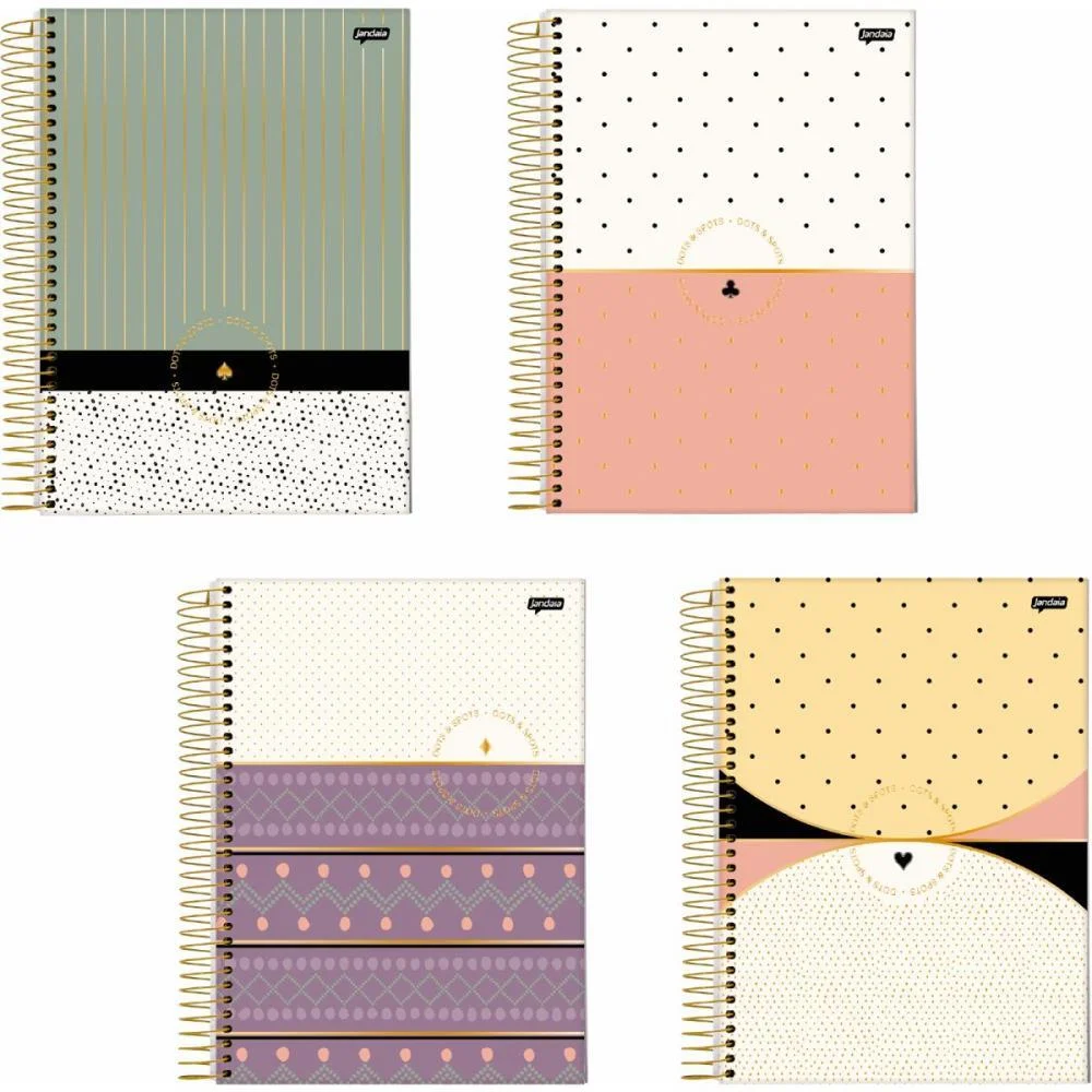 Caderno 10X1 Capa Dura Dots Spots 160Fls. I.a Jandaia (Pct.c/04) - imagem 12