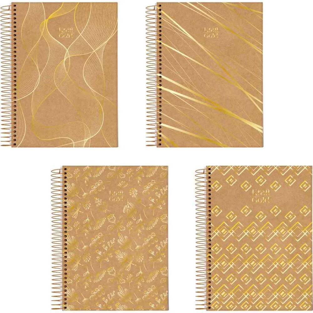 Caderno 10X1 Capa Dura Kraft Gold 160Fls. I.a Jandaia (Pct.c/04) - imagem 2