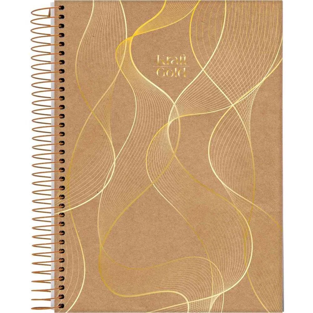 Caderno 10X1 Capa Dura Kraft Gold 160Fls. I.a Jandaia (Pct.c/04) - imagem 4
