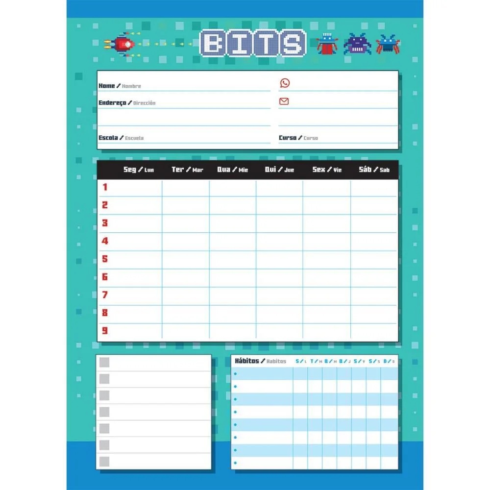 Caderno 10X1 Capa Dura Bits 160Fls. I.a Jandaia (Pct.c/04) - imagem 8
