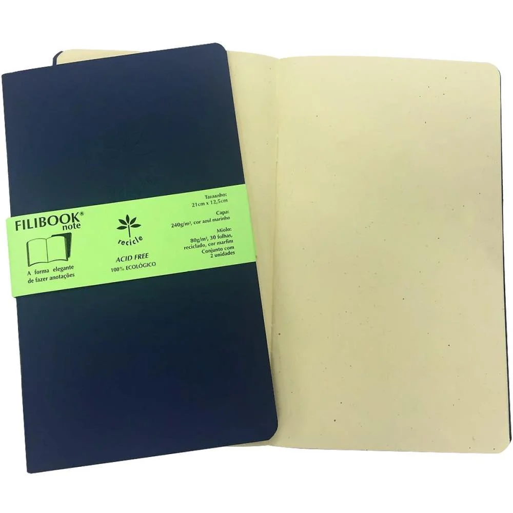 Caderneta Filibook 30Fl 21X12,5 Az/Mf Filiperson (Pct.c/02) - imagem 3