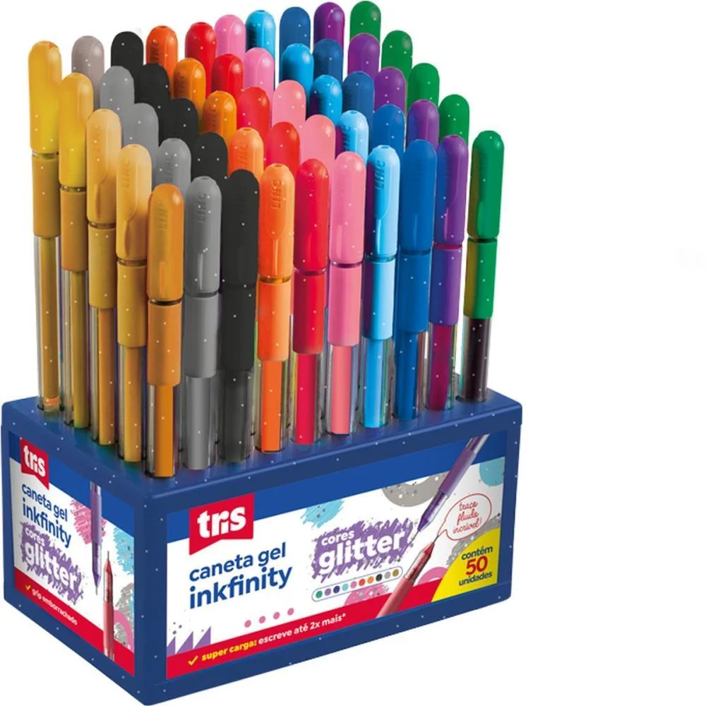Caneta Gel Tris Inkfinity Glitter 10Cores Summit (Dp.c/50) - imagem 3