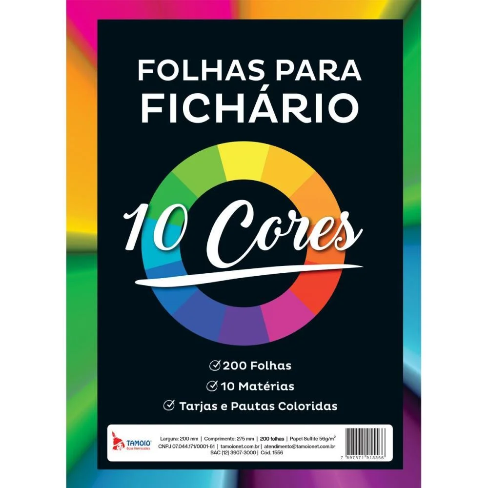 Bloco Para Fichario Universit. 10 Cores 10 Materias 200F 56G Tamoio (Unidade) - imagem 2