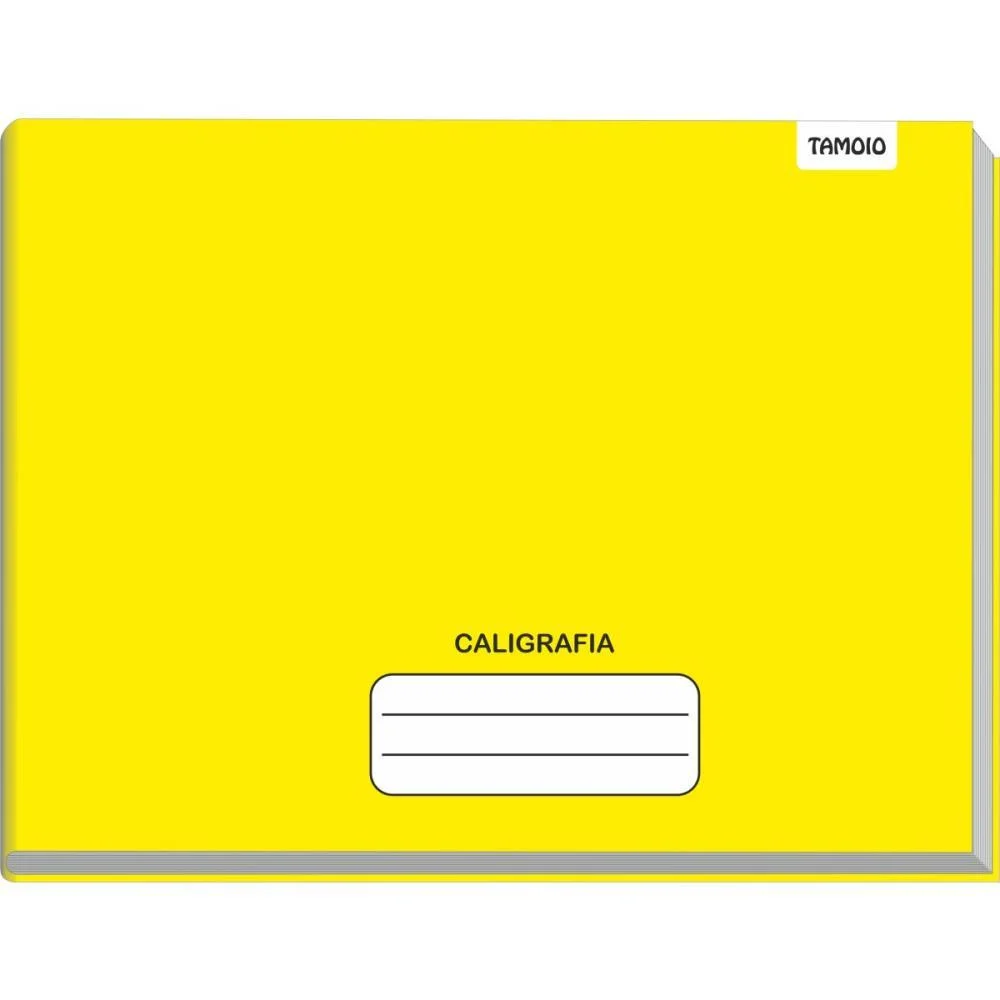 Caderno Caligrafia Capa Dura Liso 96F 1/4 Broch.horiz.amar. Tamoio (Pct.c/05) - imagem 3