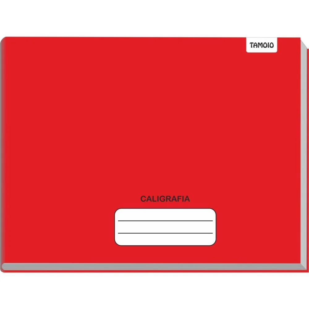 Caderno Caligrafia Capa Dura Liso 48F 1/4 Broch.horiz.verm. Tamoio (Pct.c/05) - imagem 3